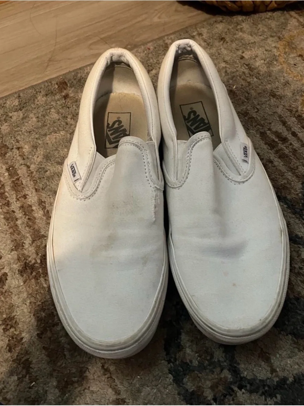 Vans White Classic Slip-On Loafers
